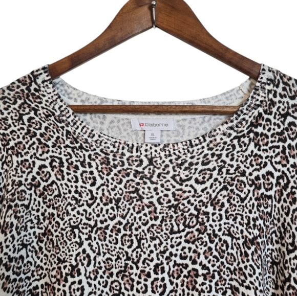 Liz Claiborne Peggy Animal Crew Neck Lightweight Sweater XL - Picture 3 of 15